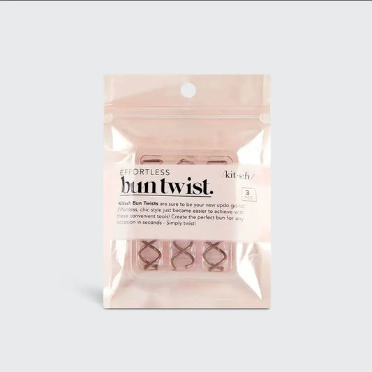 Kitsch Brown Bun Twist 3pc set