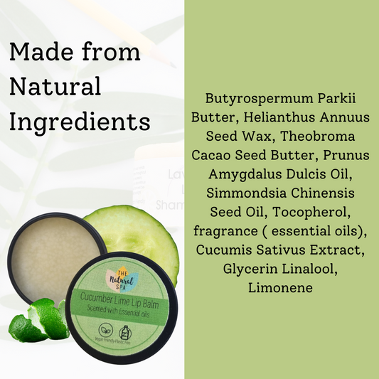 The Natural Spa - Cucumber Lime All Natural Lip Balm