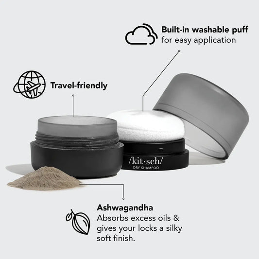 Kitsch Dark Volumizing Rice Protein Dry Shampoo with Puff