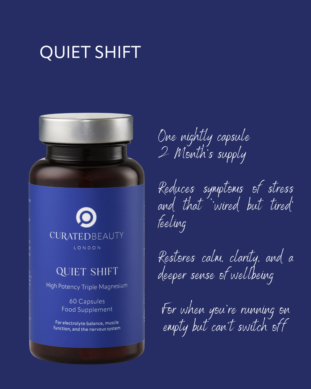 Curated Beauty London - QUIET SHIFT - 2 months supply