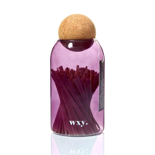 WXY Matches Deep Purple Glass Bottle with Cork Stopper - buy at Counter Culture