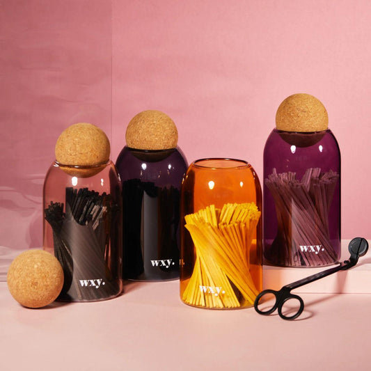 WXY Matches Glass Bottle with Cork Stopper Range - buy at Counter Culture