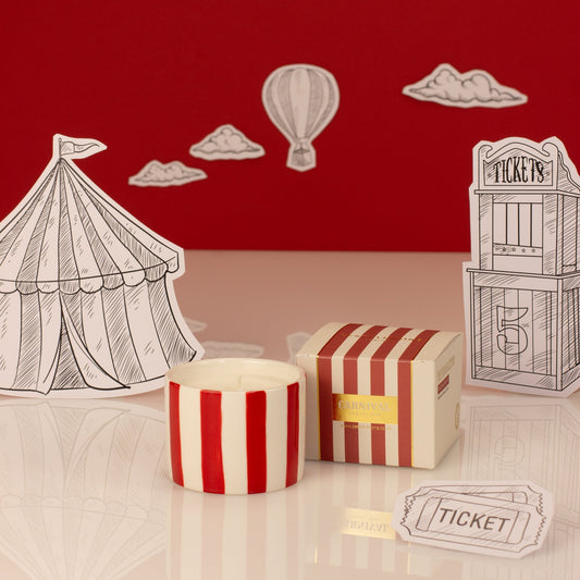 Zesty Lemons Carnival: Ringmaster Red Votive Candle - Plum & Pomegranate