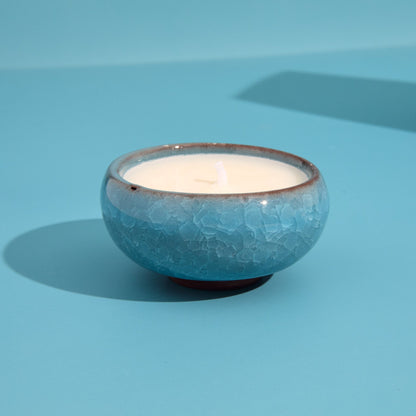 Zesty Lemons Contemporary Kiln Sky Blue Tea Lights - Amber & Bergamot