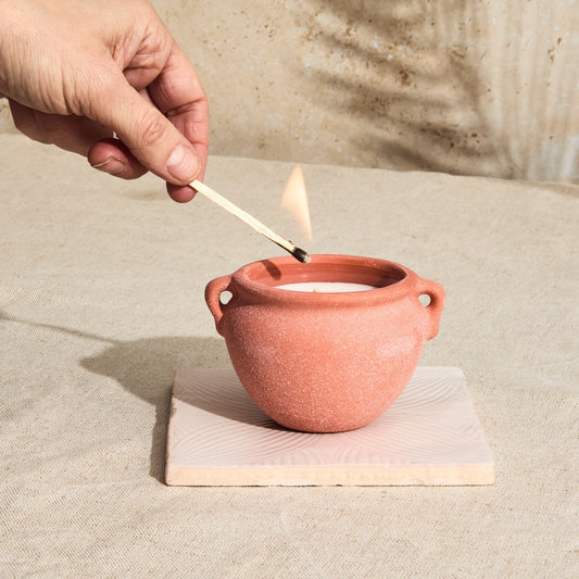 Zesty Lemons Marrakesh Terracotta Pottery Candle - Passionfruit & Vanilla