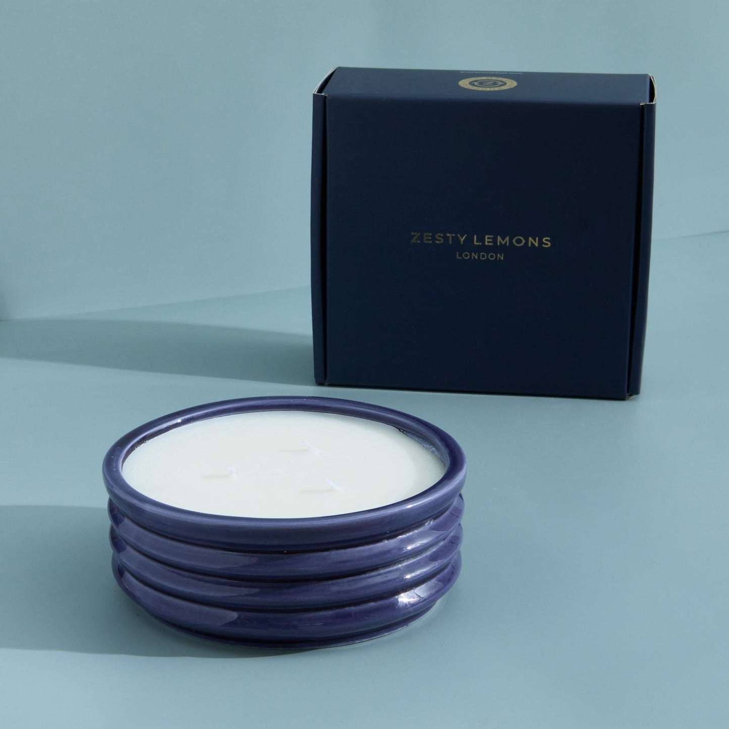 Zesty Lemons Contemporary Kiln Large Navy Candle