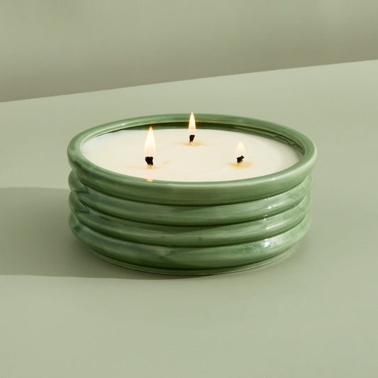 Zesty Lemons Contemporary Kiln Large Olive Candle