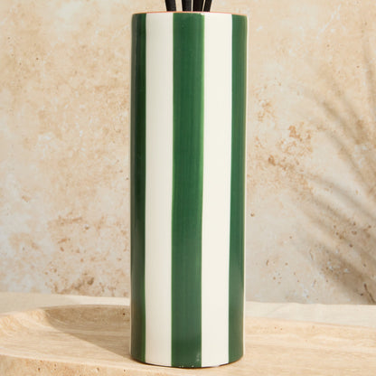 Zesty Lemons Marrakesh: Olive Striped Diffuser - Oud & Leather