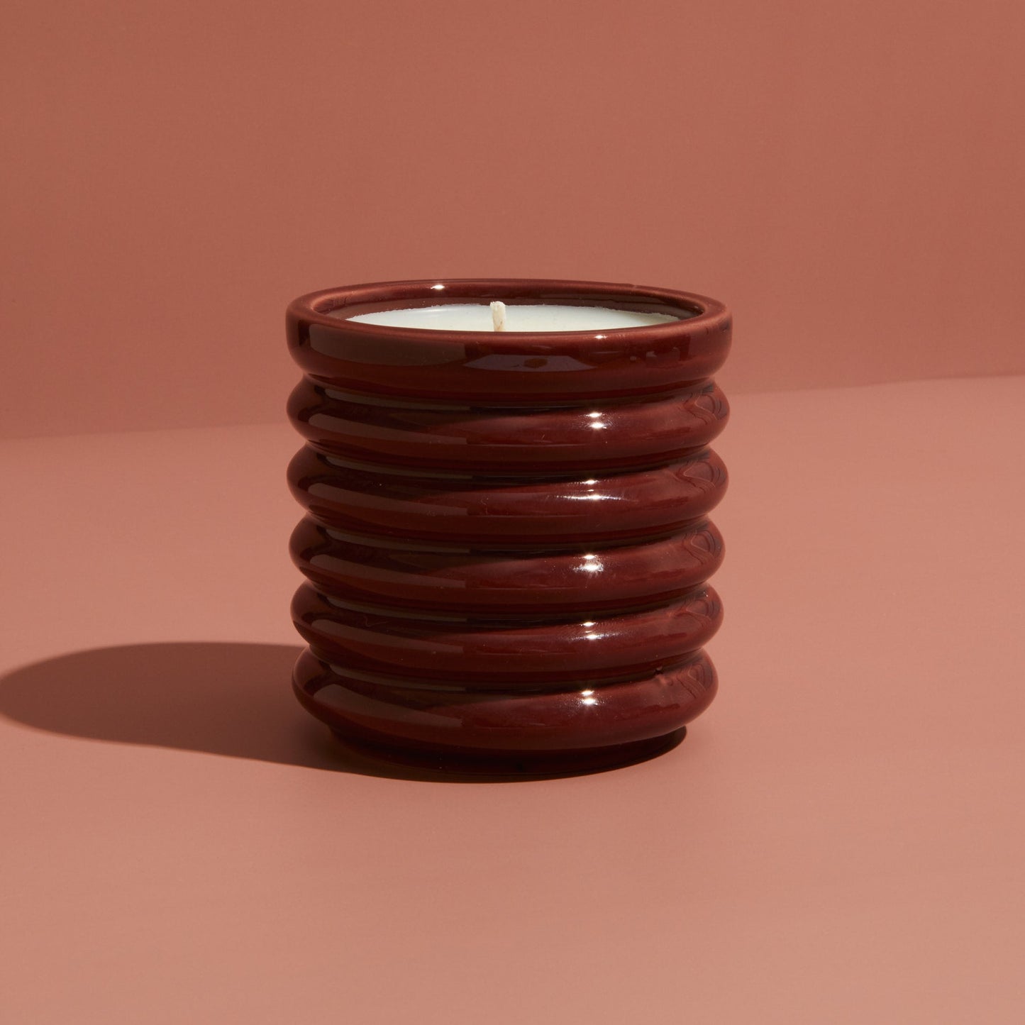 Zesty Lemons Contemporary Kiln Burgundy Candle - Floral Botanics