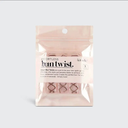 Kitsch Brown Bun Twist 3pc set
