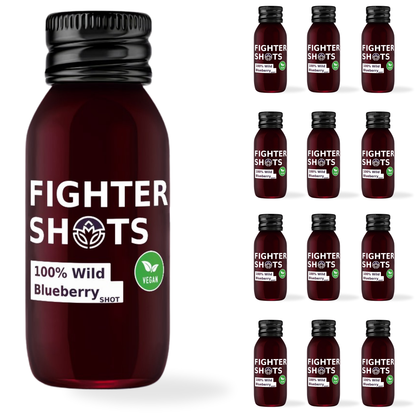 Fighter Shots Wild Blueberry | 100% Natural Cold-Pressed Wild Blueberry Shot