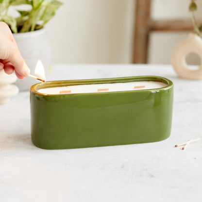 Zesty Lemons Kiln: Olive Baguette Candle - Cedarwood & Juniper