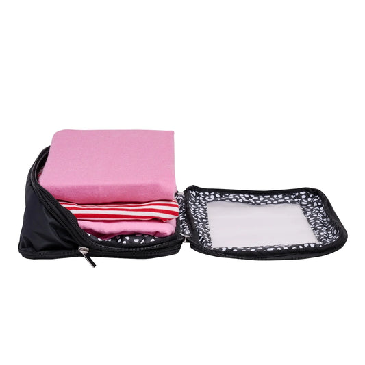 Donna May London Compression Packing Cubes Set of 4 - Black with spotty interior