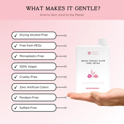 Beauty Cleanse Skincare - Pink Ubtan | Vegan Powder Cleanser & Face Mask