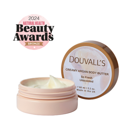 Douvall's Beauty - Organic Creamy Argan Body Butter 60ml - 5 Scents Available