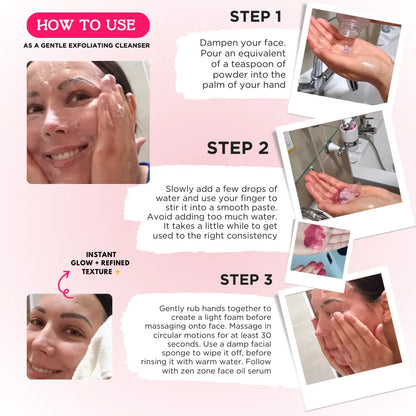 Beauty Cleanse Skincare - Pink Ubtan | Vegan Powder Cleanser & Face Mask