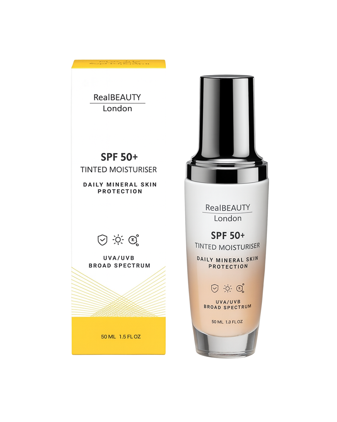 Real Beauty London - SPF 50 Tinted Face Moisturiser