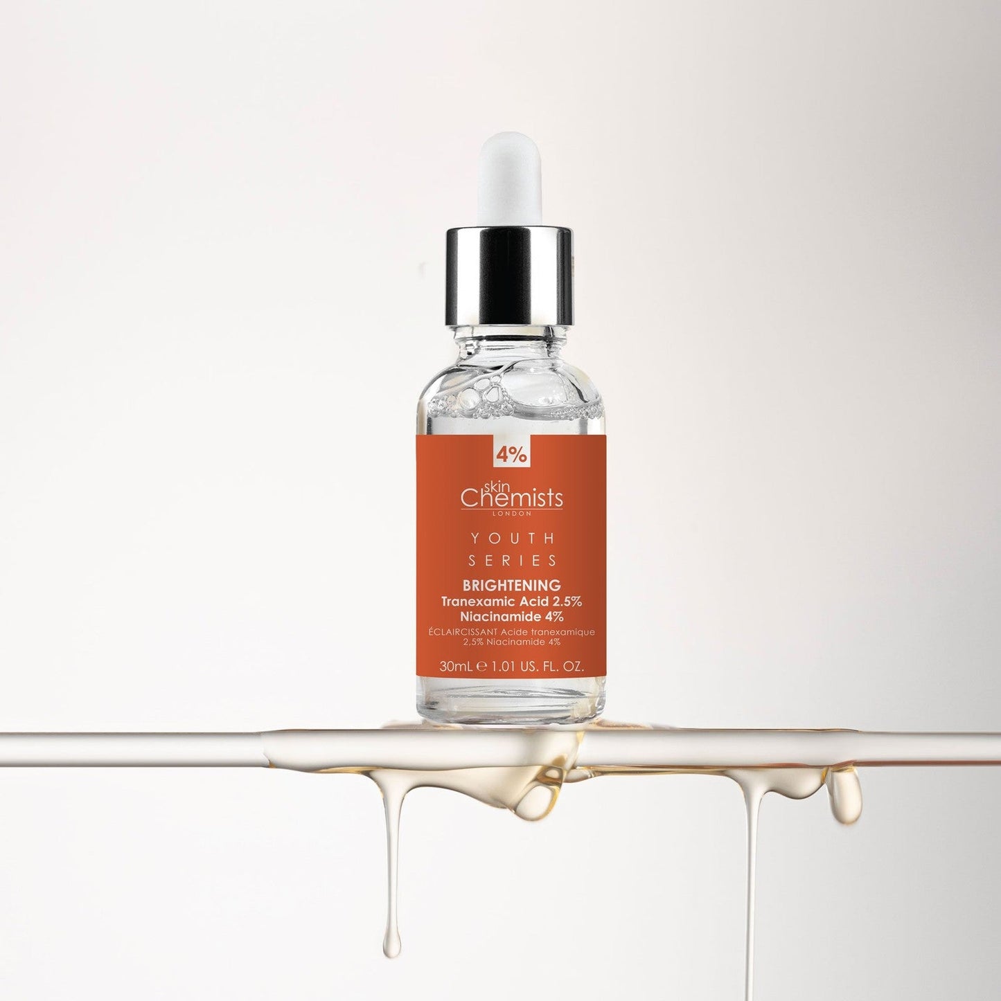 skinChemists Tranexamic Acid 2.5%, Niacinamide 4% Brightening Facial Serum 30ml