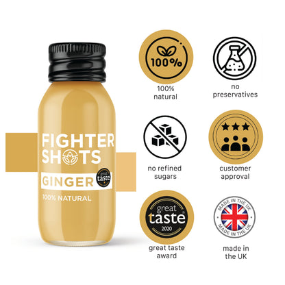 Fighter Shots Ginger Shot -  27g organic cold pressed ginger in every bottle