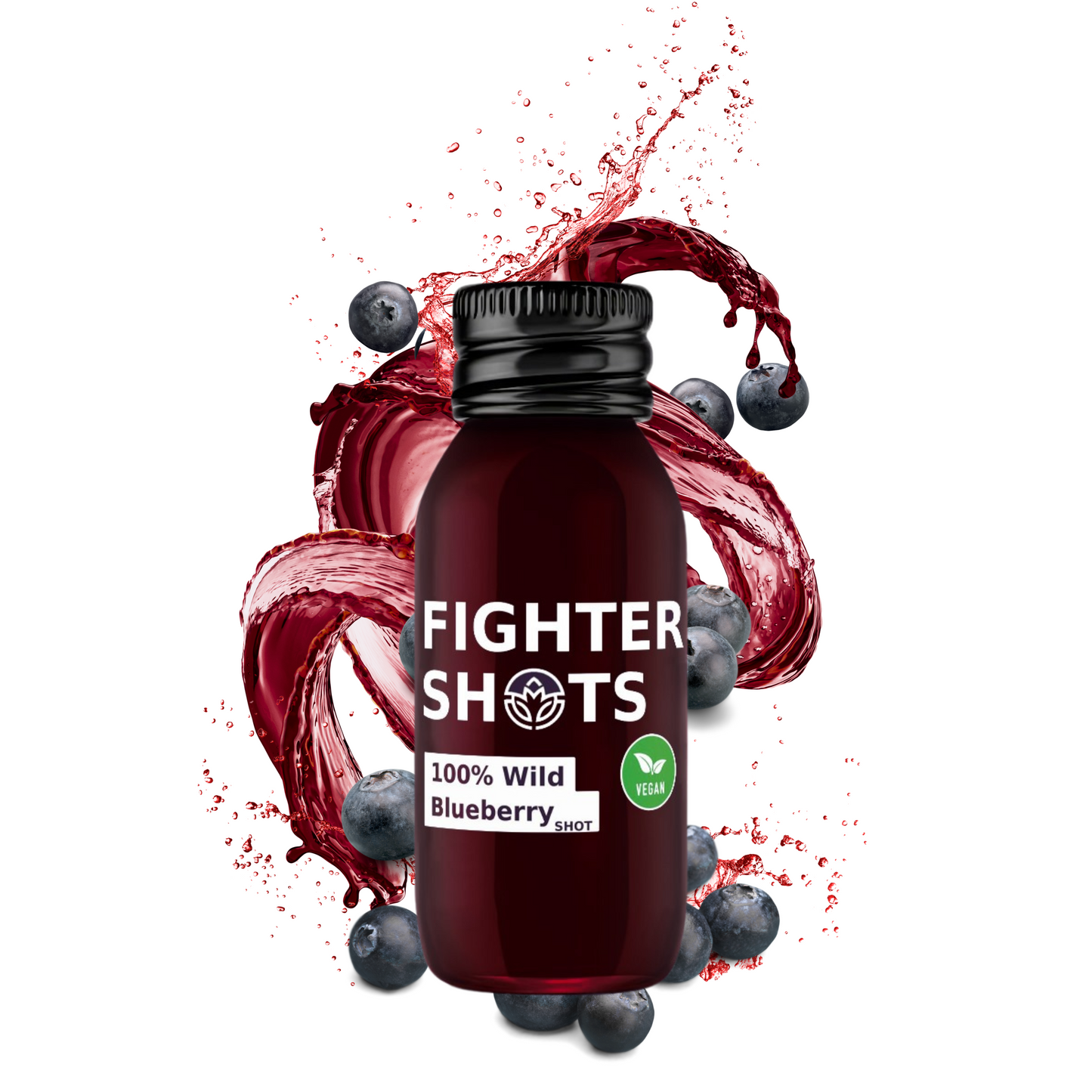 Fighter Shots Wild Blueberry | 100% Natural Cold-Pressed Wild Blueberry Shot
