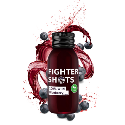 Fighter Shots Wild Blueberry | 100% Natural Cold-Pressed Wild Blueberry Shot