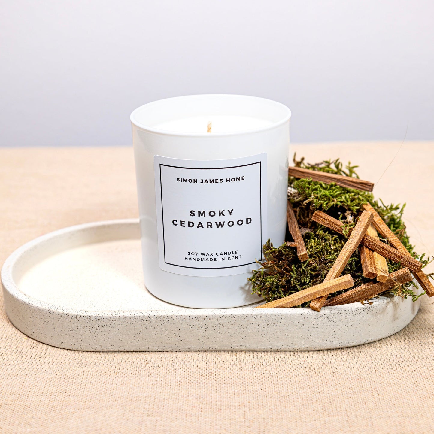 Simon James Home - Smoky Cedarwood Handmade Soy Wax Candle