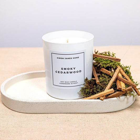 Simon James Home - Smoky Cedarwood Handmade Soy Wax Candle