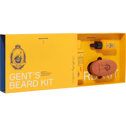 Seven Potions Beard Grooming Set - Beard Oil, Beard Shampoo, Beard Brush