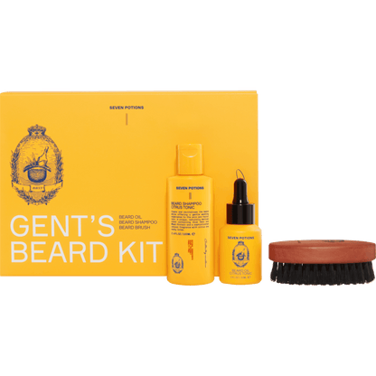 Seven Potions Beard Grooming Set - Beard Oil, Beard Shampoo, Beard Brush