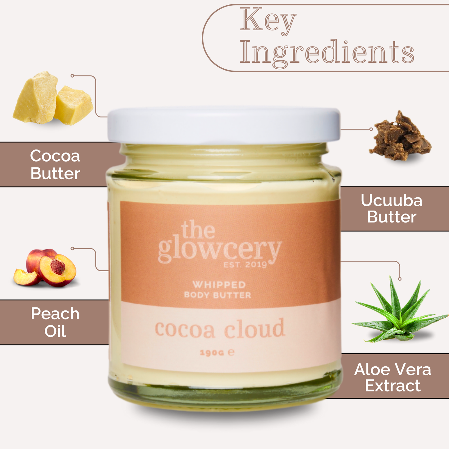 The Glowcery - Cocoa Cloud Hand Whipped Body Butter