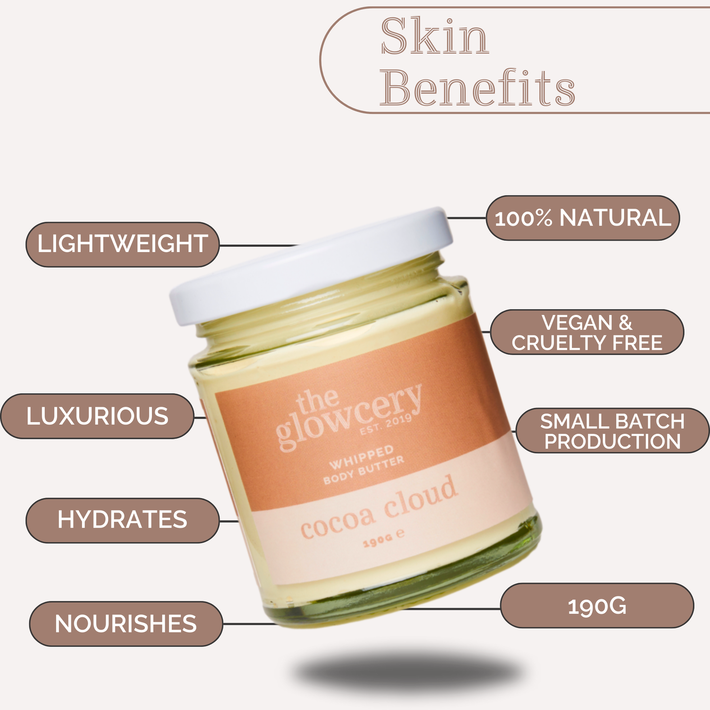 The Glowcery - Cocoa Cloud Hand Whipped Body Butter