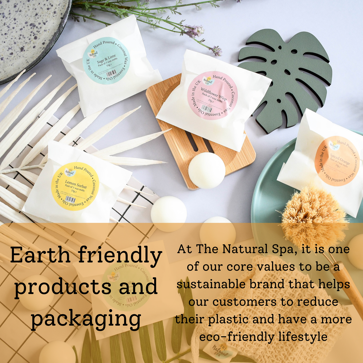 The Natural Spa - Spiced Orange Coconut Wax melts - Pack of 3