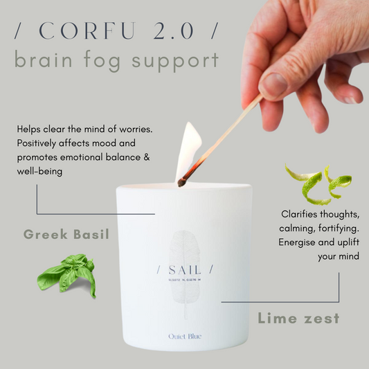 Quiet Blue CORFU 2.0 Lime + Basil Wellbeing Candle