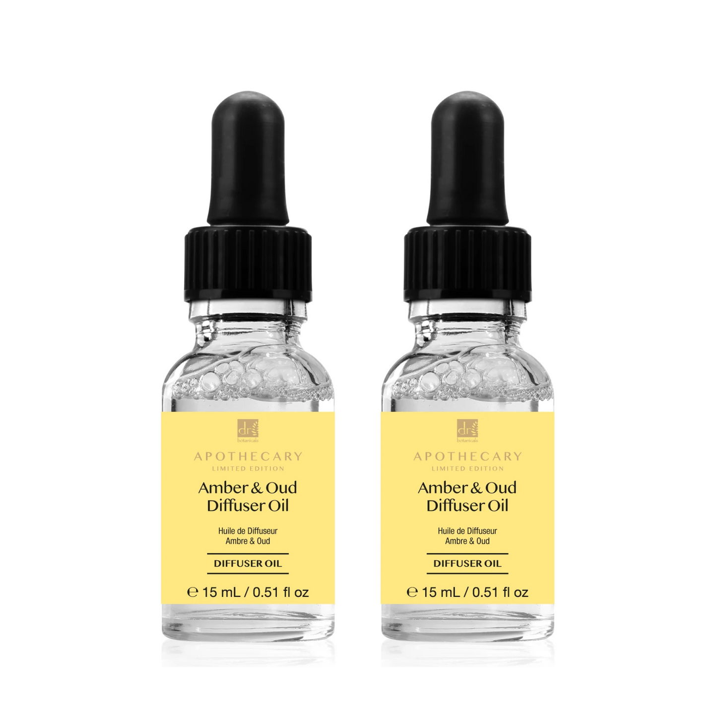 Dr Botanicals - Deep Relax & Calm Amber & Oud Diffuser Oil 15ml Twin Value Savings Pack