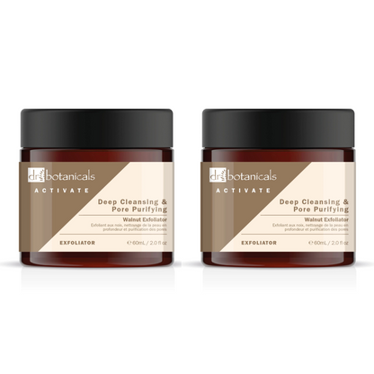 Dr Botanicals - Activate Deep Cleansing & Pore Purifying Walnut Exfoliator 60ml Twin Pack