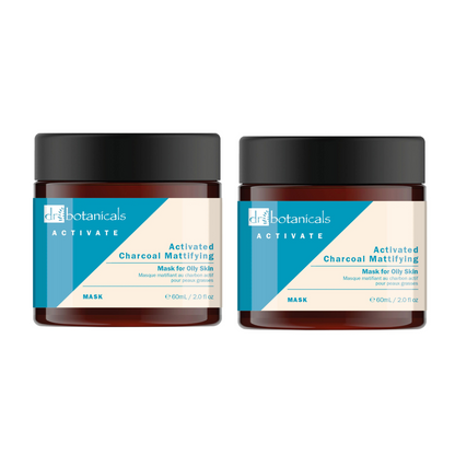 Dr Botanicals - Activate Charcoal Mattifying Mask for Oily Skin 60ml Twin Value Pack