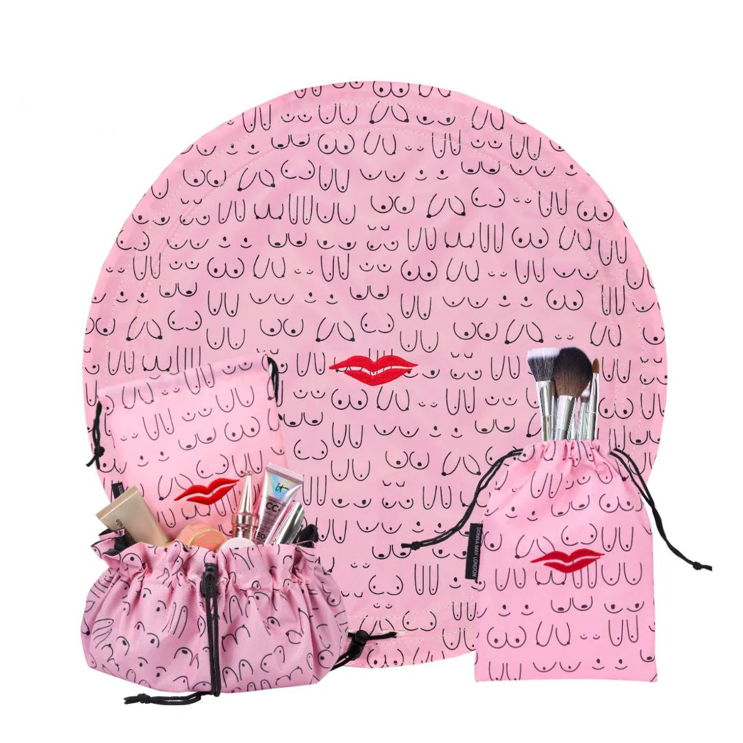 SPECIAL EDITION Open Flat Makeup Bag Proudly Supporting CoppaFeel