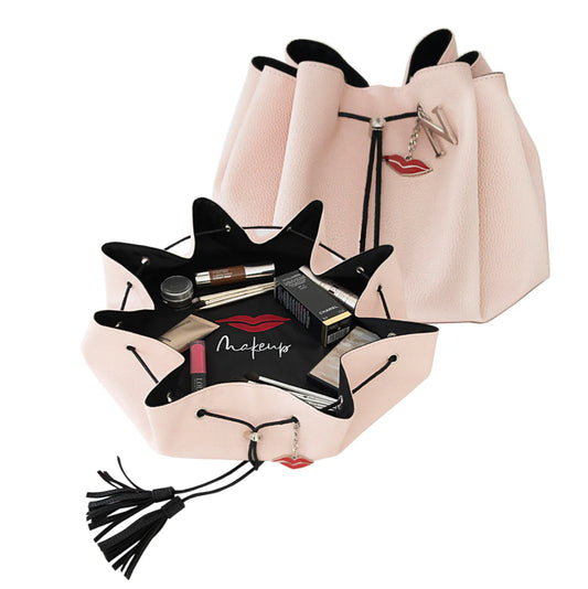 Donna May London Lay Flat Makeup Bag in Blush Pink