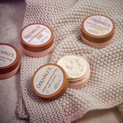 Douvall's Beauty - Organic Creamy Argan Body Butter 60ml - 5 Scents Available