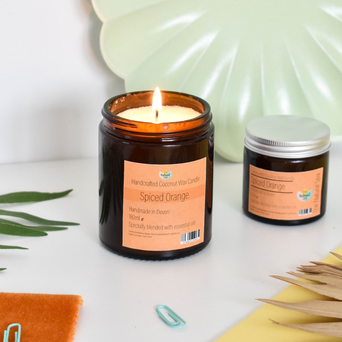 The Natural Spa - Spiced Orange hand poured coconut wax candle - 2 size options