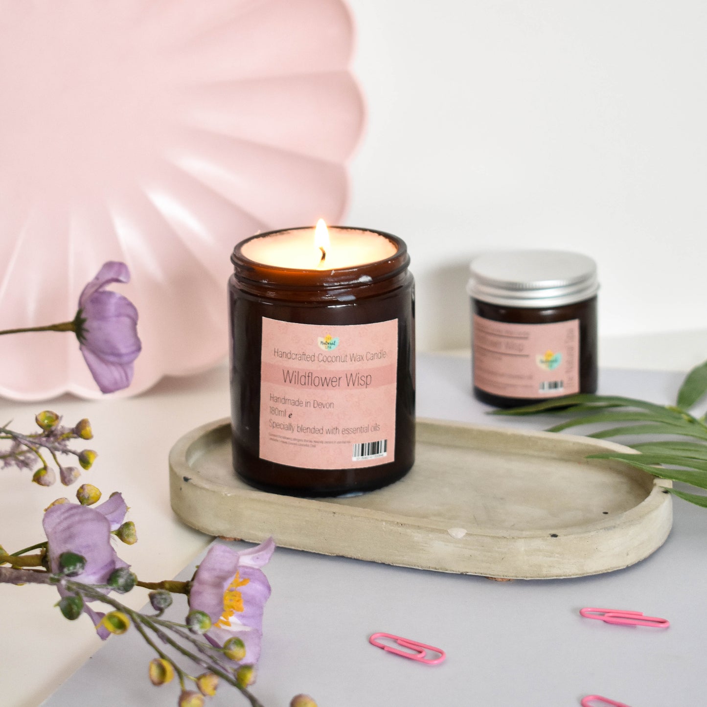 The Natural Spa - Wildflower Wisp hand poured coconut wax candle - 2 size options