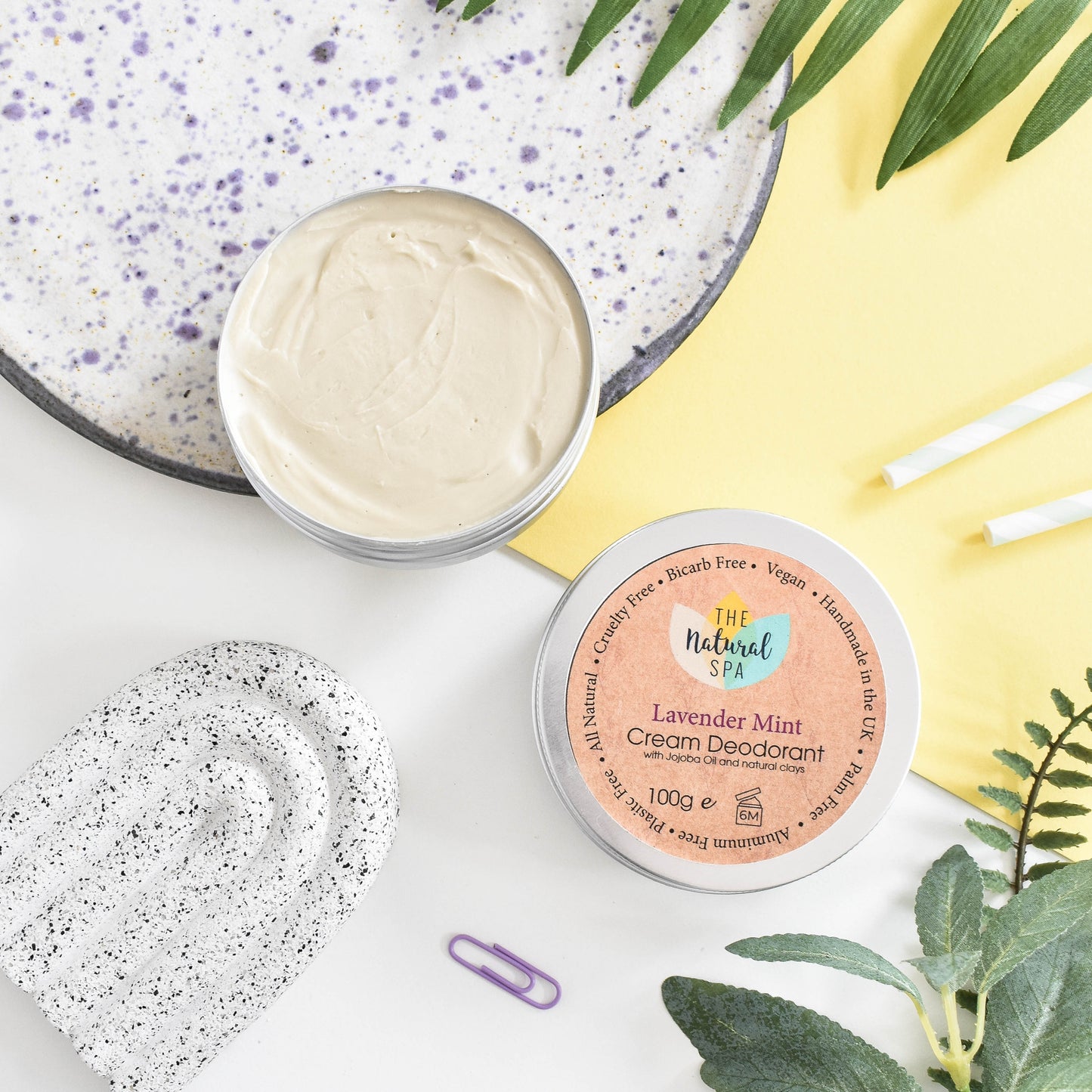 The Natural Spa - Lavender Mint Cream deodorant balm - naturally bicarb and aluminium free