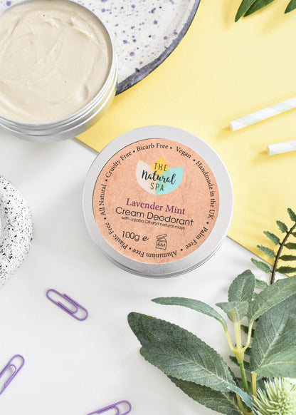 The Natural Spa - Lavender Mint Cream deodorant balm - naturally bicarb and aluminium free