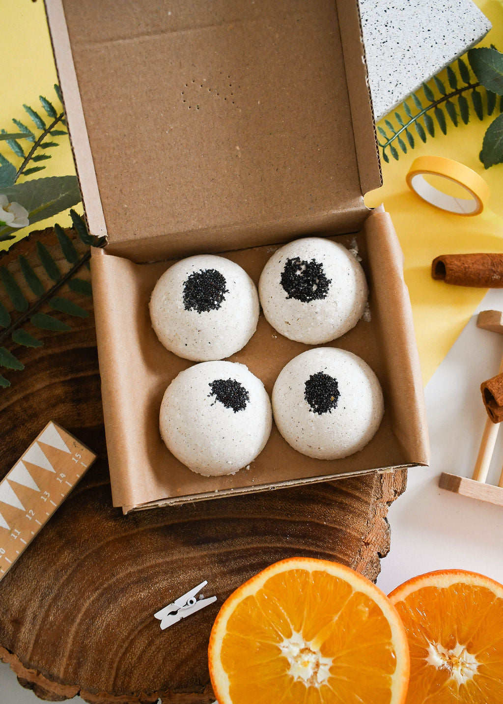 The Natural Spa- Orange Masala Aromatherapy Shower Steamers – Spiced Citrus & Cardamom – Set of 4