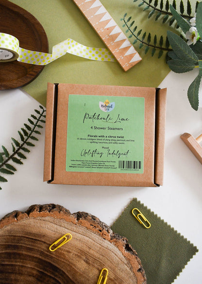 The Natural Spa - Patchouli Lime Aromatherapy Shower Steamers  – Set of 4