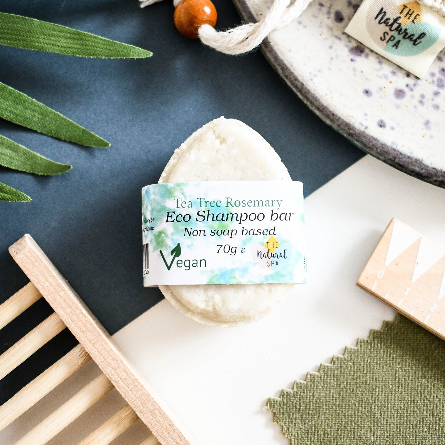 The Natural Spa - Rosemary TeaTree ECO Shampoo bar - Non Soap based hair wash