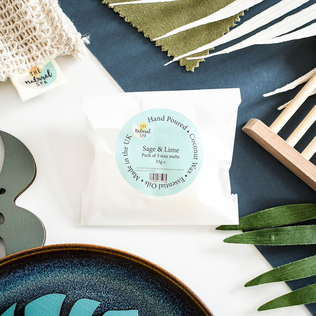 The Natural Spa - Sage & Lime Coconut Wax melts - Pack of 3