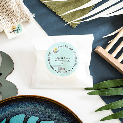 The Natural Spa - Sage & Lime Coconut Wax melts - Pack of 3