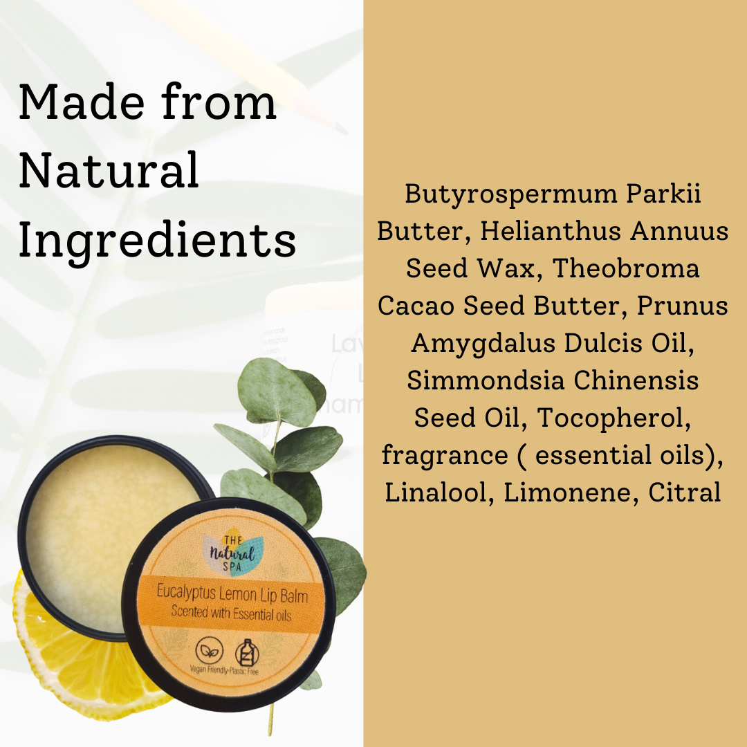 The Natural Spa - Lemon Eucalyptus  All Natural Lip Balm