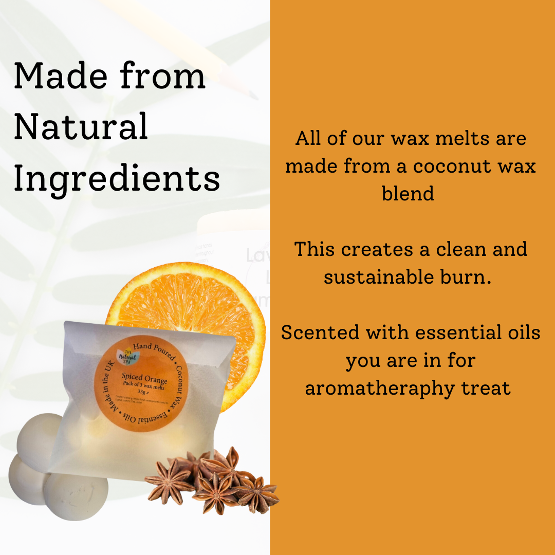 The Natural Spa - Spiced Orange Coconut Wax melts - Pack of 3